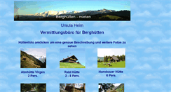 Desktop Screenshot of berghuetten-mieten.com